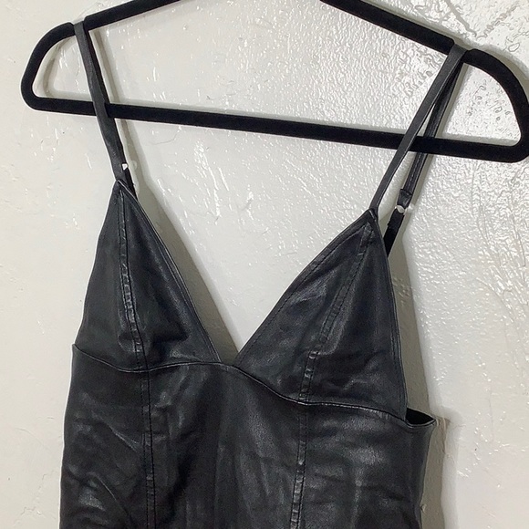 Alexander Wang Black Leather Mini dress size 4 - Picture 4 of 11